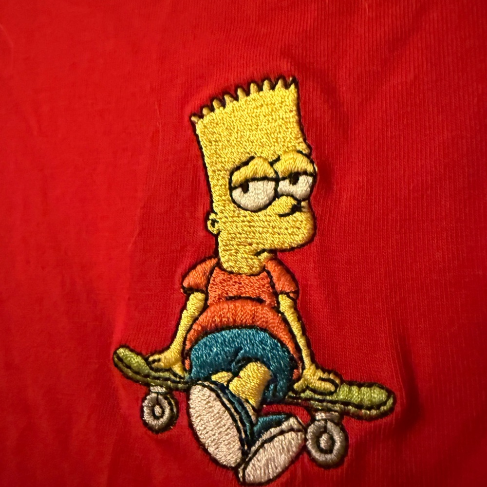 The Simpsons red Bart baby T crop - Picture 3 of 4